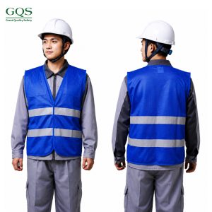 ÁO LƯỚI PHẢN QUANG POLY 2 SỌC BỤNG MÀU XANH BIỂN