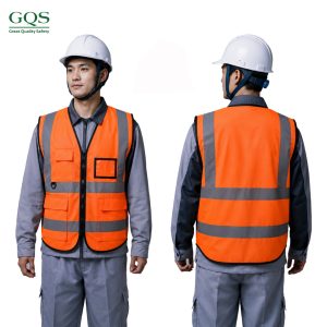 ÁO PHẢN QUANG CAO CẤP CÓ TÚI MÀU CAM
