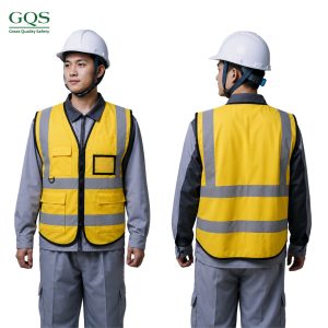 ÁO PHẢN QUANG CAO CẤP CÓ TÚI MÀU VÀNG