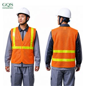 ÁO LƯỚI PHẢN QUANG NHỰA VÀNG MÀU CAM