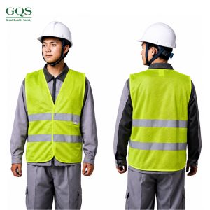ÁO LƯỚI PHẢN QUANG POLY 2 SỌC BỤNG MÀU XANH CHUỐI