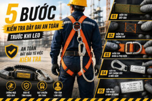 Quy trình 5 bước kiểm tra dây đai an toàn trước khi leo