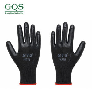 GĂNG TAY BẢO HỘ PHỦ PU MÀU ĐEN N581